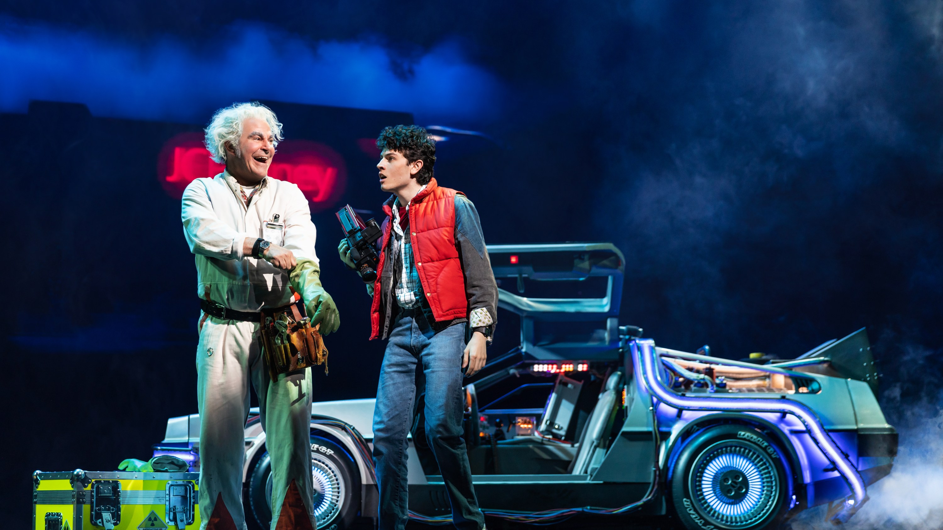 Photo of actors playing "Back to the Future" characters in new Broadway musical