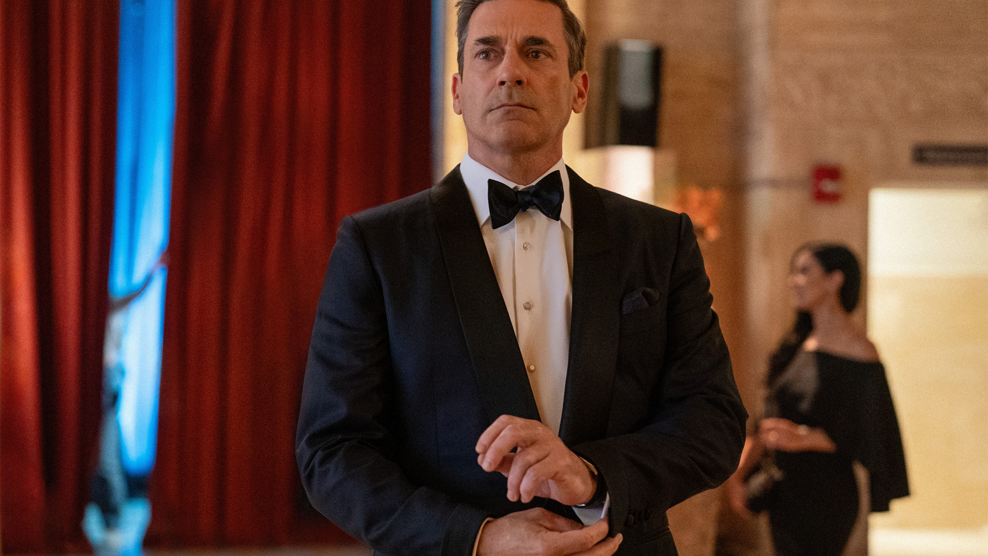 Jon Hamm in suit in an episodic for 'Your Friends and Neighbors'