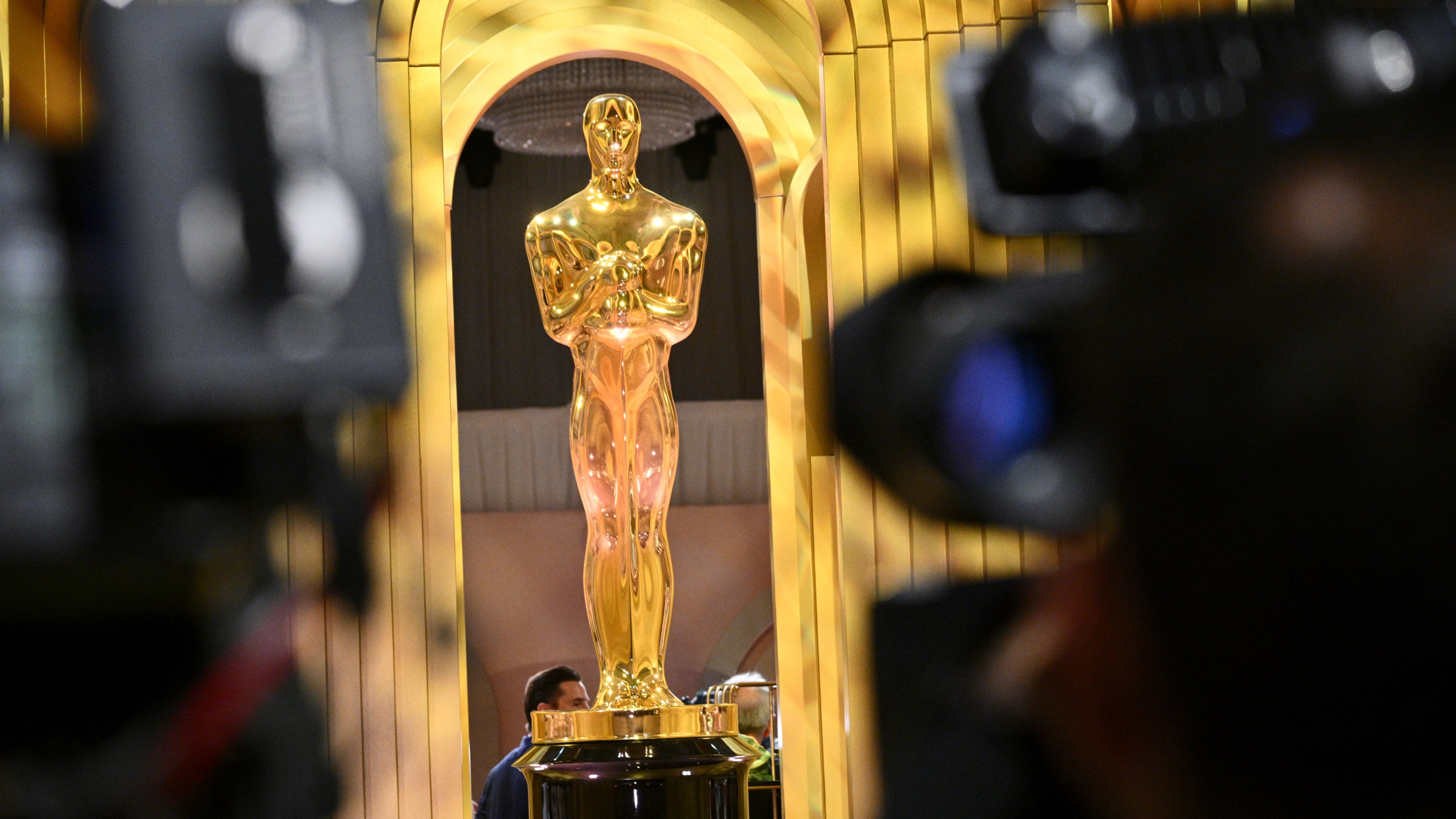 A view of the Oscar Statuette as decoration at the 96th Oscars Governors Ball Preview held at Ovation Hollywood on March 5, 2024 in Los Angeles, California. (Photo by Michael Buckner/Variety via Getty Images)