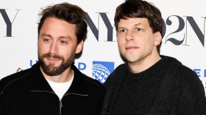 NEW YORK, NEW YORK - OCTOBER 16: Kieran Culkin and Jesse Eisenberg attend a conversation with Annette Insdorf at 92NY on October 16, 2024 in New York City. (Photo by Arturo Holmes/Getty Images)