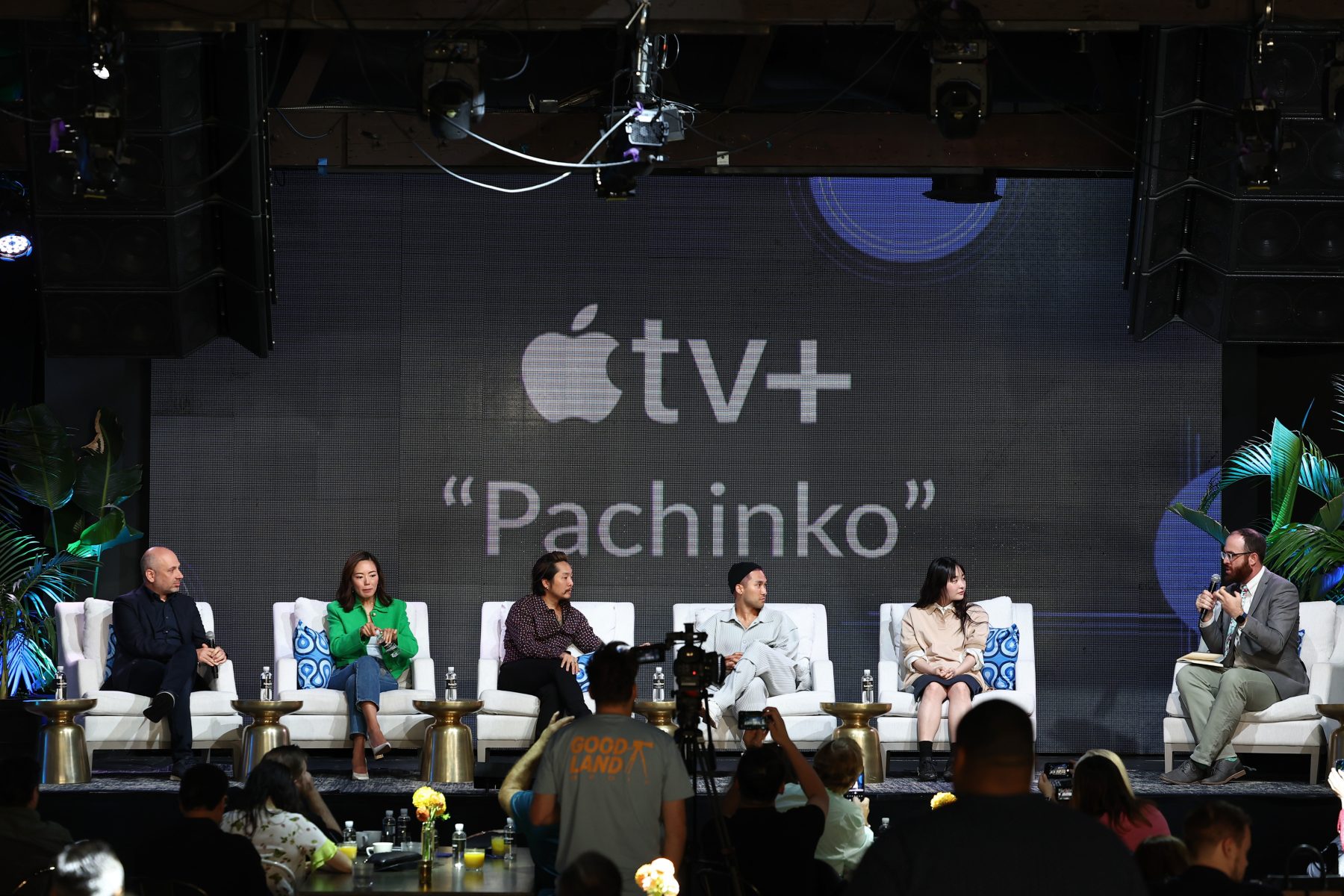 Michael Ellenberg, Theresa Kang-Lowe, Justin Chon, Jin Ha, Min-ha Kim and Steve Greene speak onstage at the IndieWire Consider This FYC Brunch held on May 12th, 2022 in Los Angeles, California.