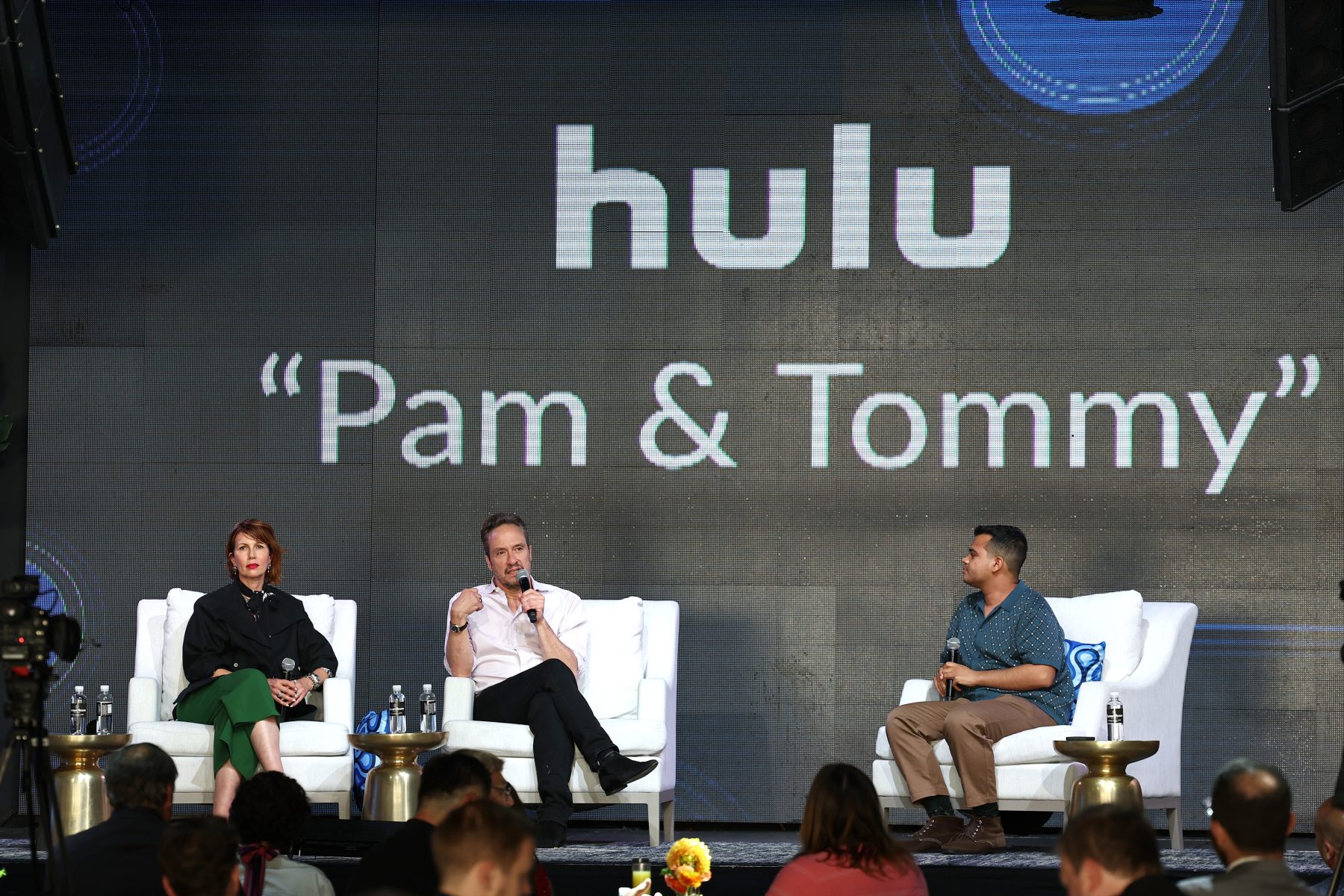 Kameron Lennox, D.V. DeVincentis and Marcus Jones speak onstage at the IndieWire Consider This FYC Brunch held on May 12th, 2022 in Los Angeles, California.