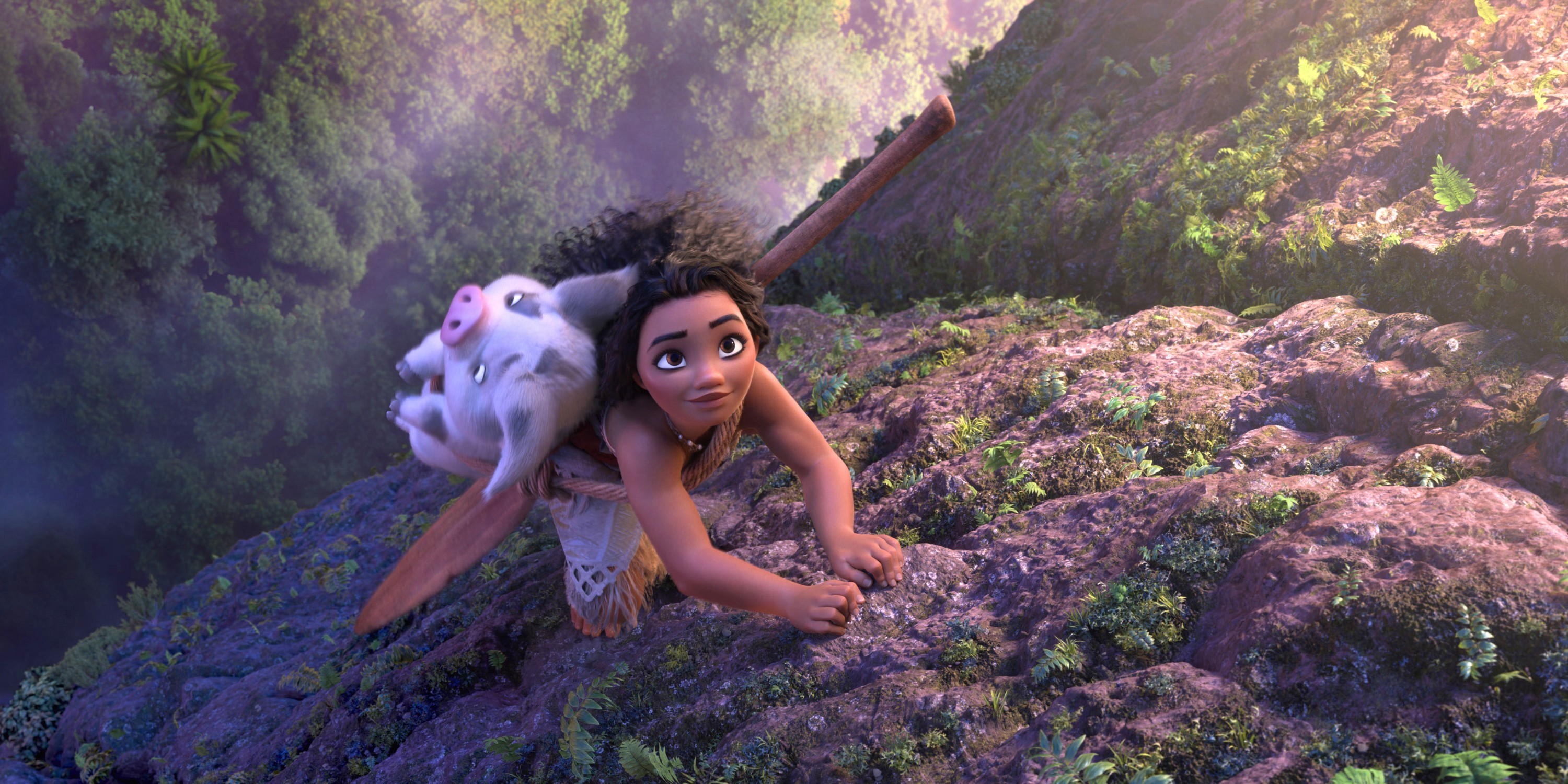 MOANA 2, Moana (voice: Auli'i Cravalho), with Pua Pig, 2024. © Walt Disney Studios Motion Pictures / Courtesy Everett Collection