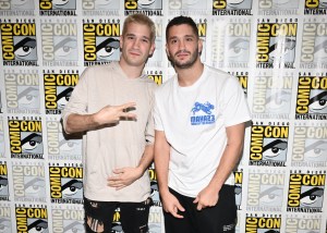 Danny Philippou and Michael Philippou attend A24's "Talk To Me" press line at the 2023 Comic-Con International: San Diego at the San Diego Convention Center on July 20, 2023 in San Diego, California. (Photo by Michael Buckner/Variety via Getty Images)