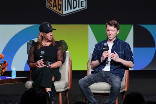 Yolanda Macias, Brandon Hill speak onstage at the Indiewire Presents the Future of Filmmaking Summit 2024 held at Nya West on November 02, 2024 in Hollywood, California.