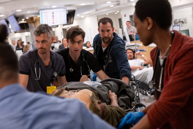 'The Pitt,' a new hospital drama on Max, shows doctors wheeling a patient into surgery, with Noah Wyle as Dr. Robby at the helm