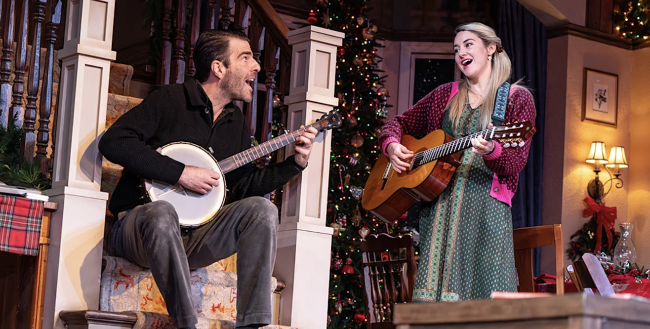 Zachary Quinto and Shailene Woodley onstage in 'Cult of Love'